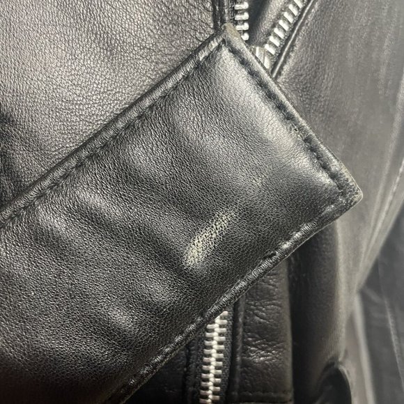 Vintage 80s/90s LA ROXX Black Studded Leather Belted Motorcycle Jacket - Picture 9 of 11